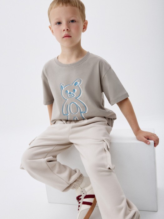 футболка оверсайз с принтом для мальчиков по цене 599 руб вид справа