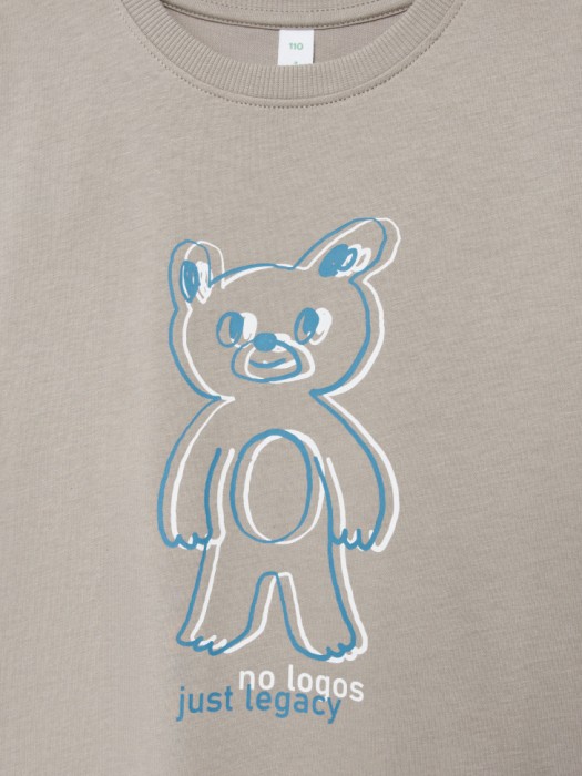 футболка оверсайз с принтом для мальчиков из хлопка спереди