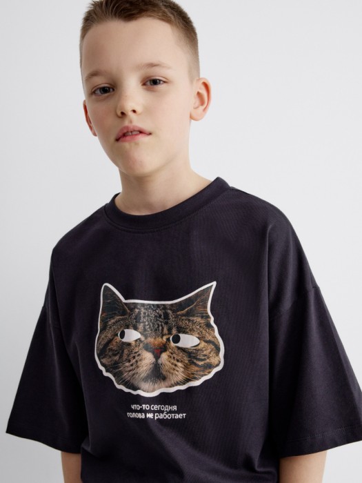 футболка оверсайз с принтом для мальчиков 4610517265371 фотография