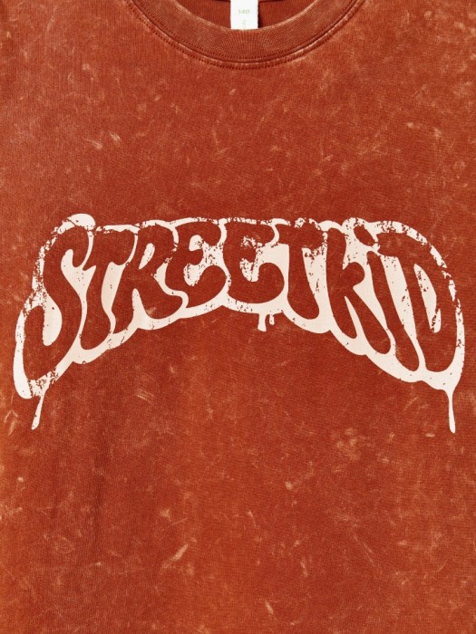 футболка оверсайз с принтом для мальчиков из хлопка спереди