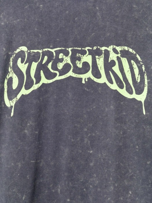 футболка оверсайз с принтом для мальчиков из хлопка спереди