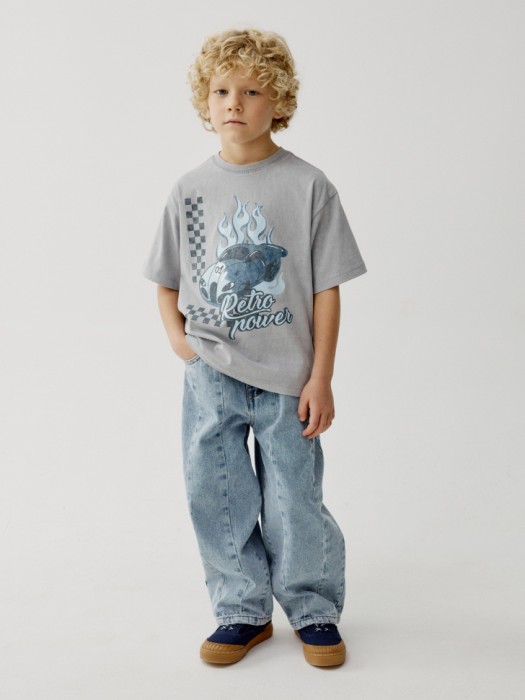 футболка оверсайз с принтом для мальчиков от бренда sela вид слева