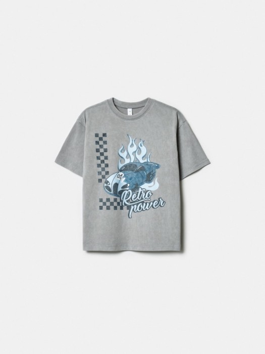 футболка оверсайз с принтом для мальчиков по цене 899 руб вид справа