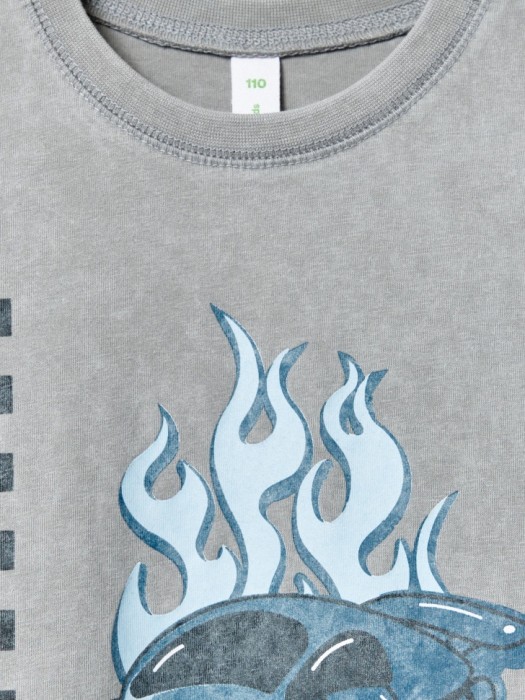 футболка оверсайз с принтом для мальчиков из хлопка спереди