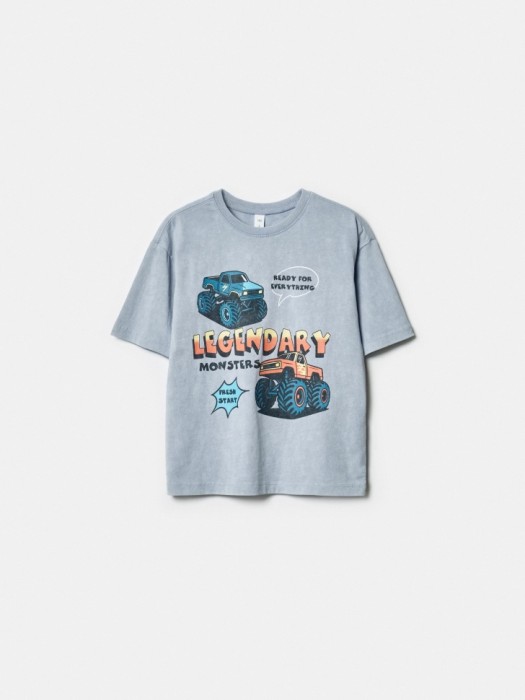 футболка оверсайз с принтом для мальчиков по цене 899 руб вид справа