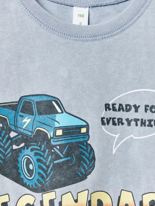 футболка оверсайз с принтом для мальчиков из хлопка спереди