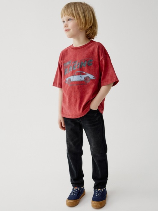 футболка оверсайз с принтом для мальчиков от бренда sela вид слева