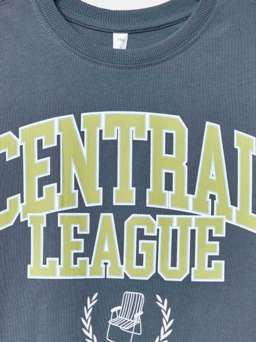 футболка оверсайз с принтом для мальчиков из хлопка спереди