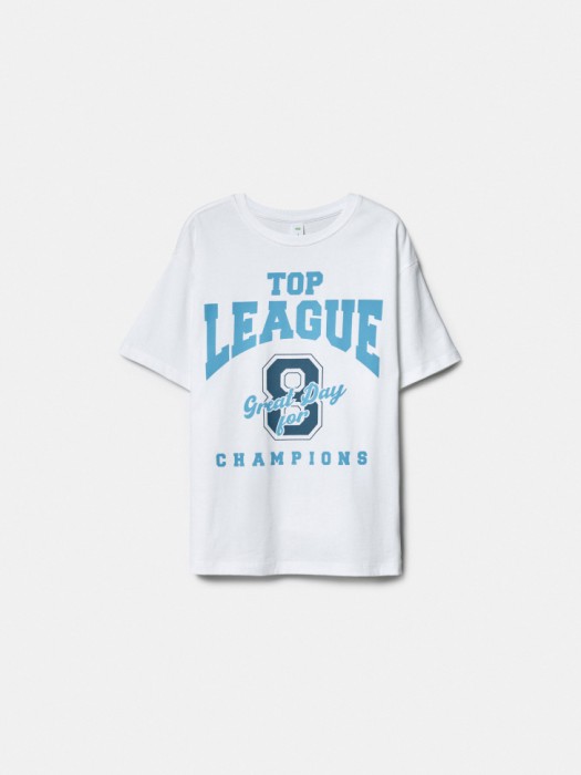 футболка оверсайз с принтом для мальчиков по цене 799 руб вид справа