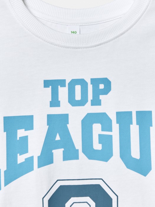 футболка оверсайз с принтом для мальчиков из хлопка спереди