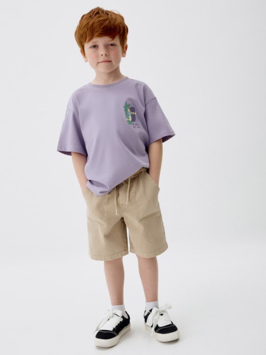 футболка оверсайз с принтом для мальчиков по цене 399 руб вид справа