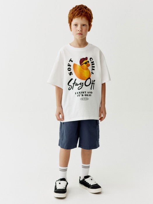 футболка оверсайз с принтом для мальчиков от бренда sela вид слева