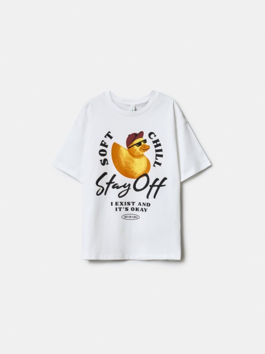 футболка оверсайз с принтом для мальчиков по цене 799 руб вид справа