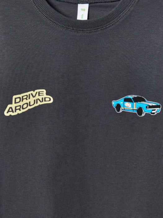 футболка оверсайз с принтом для мальчиков из хлопка спереди