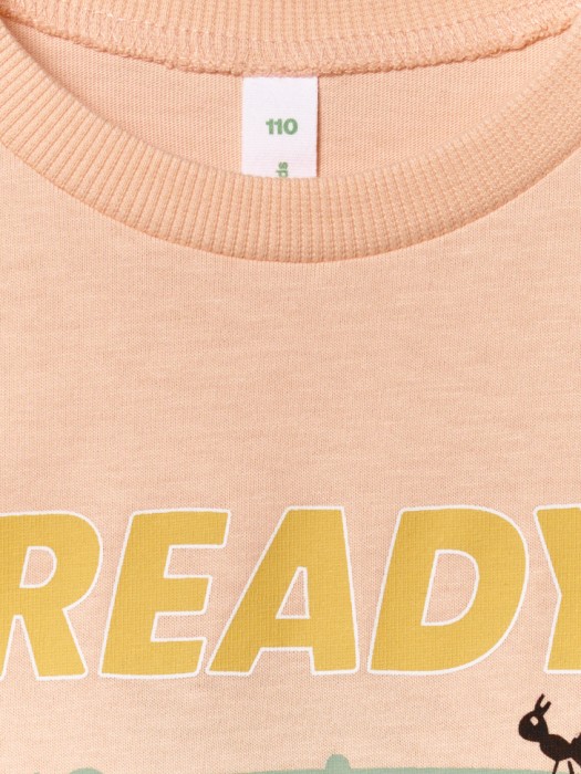 футболка оверсайз с принтом для мальчиков из хлопка спереди