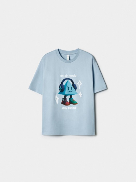 футболка оверсайз с принтом для мальчиков по цене 1299 руб вид справа