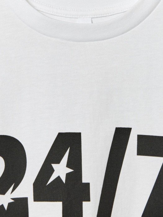 футболка оверсайз с принтом для мальчиков из хлопка спереди