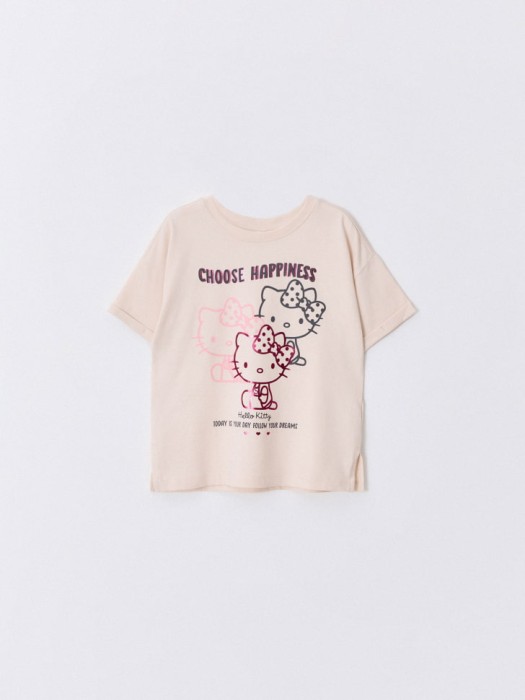 футболка оверсайз с принтом hello kitty для девочек 4610283612607 фотография