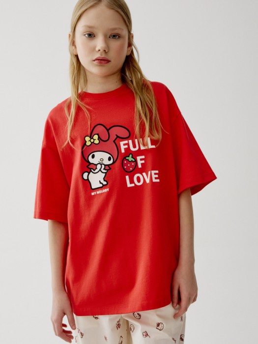 футболка оверсайз с принтом hello kitty my melody для девочек 4610517745576 фотография
