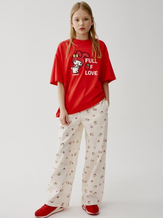 футболка оверсайз с принтом hello kitty my melody для девочек от бренда sela вид слева