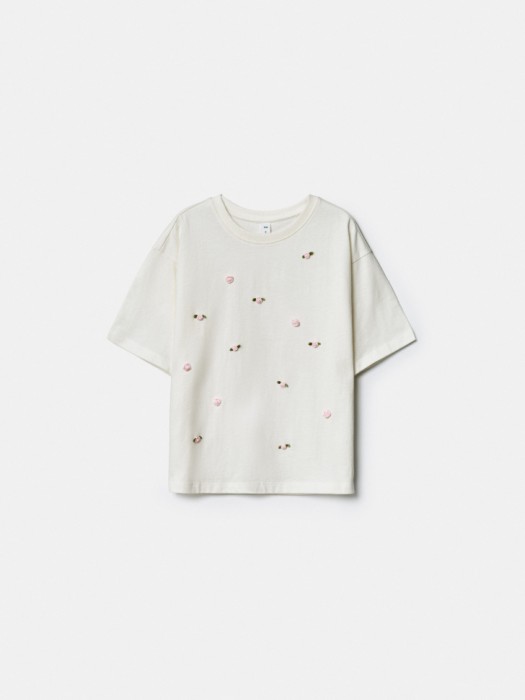 футболка оверсайз с принтом и аппликацией для девочек 4610517650771 фотография