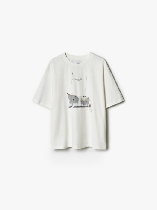 футболка оверсайз с принтом из коллекции art people с алексеем ланцевым из хлопка спереди