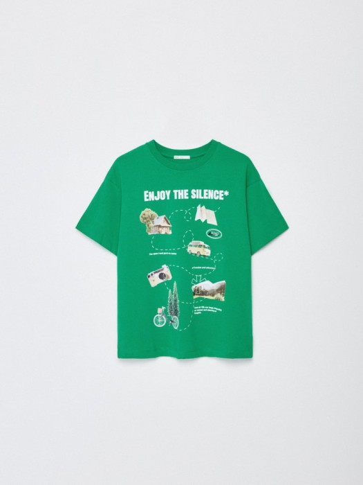 футболка оверсайз с принтом из хлопка спереди