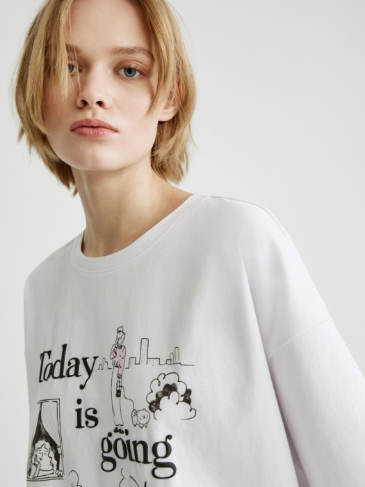 футболка оверсайз с принтом из россии вид сбоку