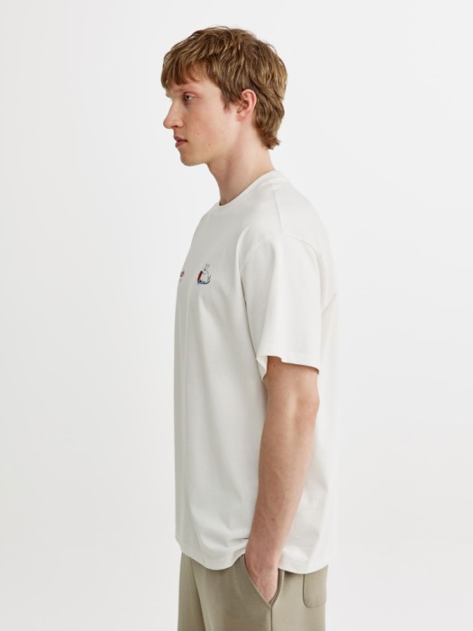 футболка оверсайз с принтом из хлопка спереди