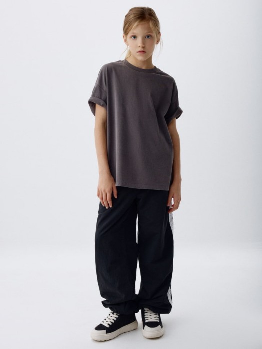 футболка оверсайз со стиркой детская от бренда sela вид слева