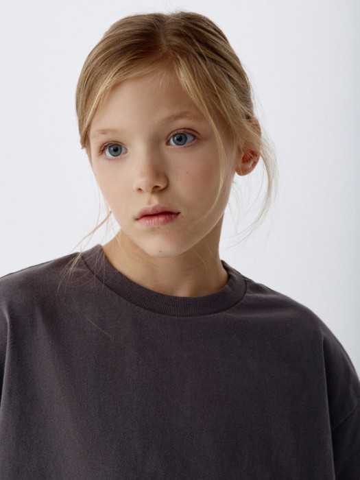 футболка оверсайз со стиркой детская из хлопка спереди