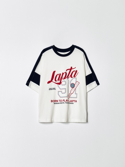 футболка оверсайз в спортивном стиле для девочек по цене 1299 руб вид справа