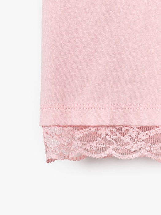 футболка оверсайз в спортивном стиле с кружевом для девочек из россии вид сбоку