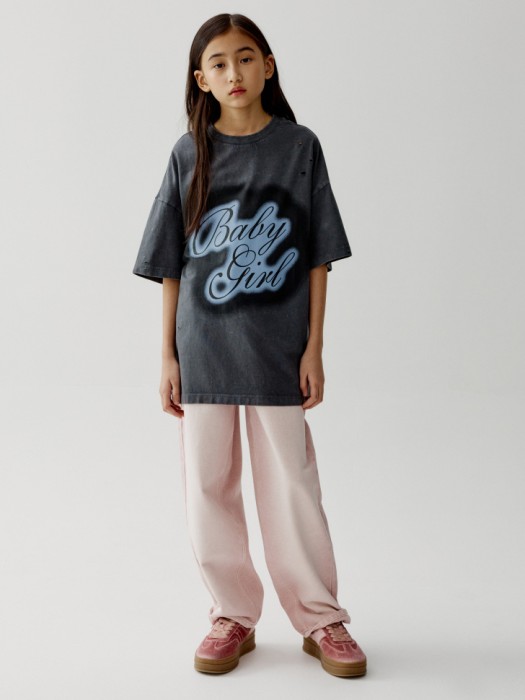 футболка оверсайз в стиле гранж для девочек от бренда sela вид слева