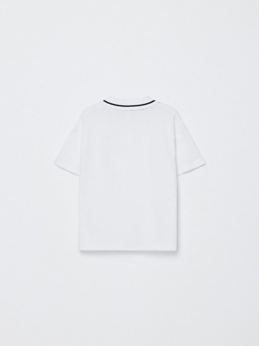 футболка поло с вышивкой для девочек из хлопка спереди