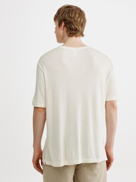 футболка прямого кроя из вискозы и льна по цене 2599 руб вид справа