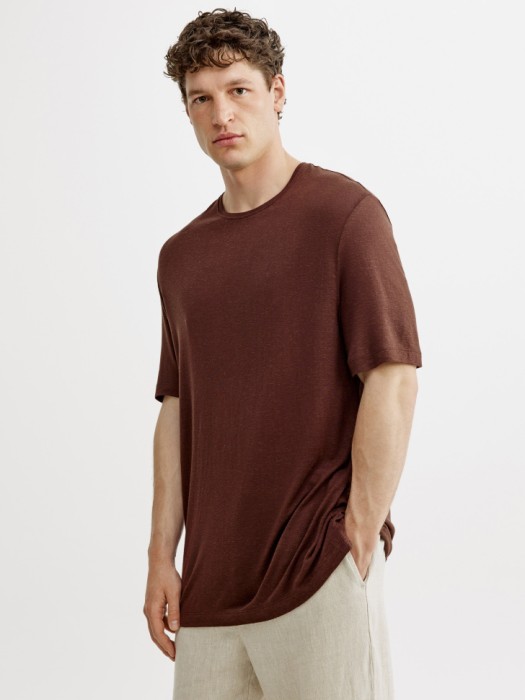 футболка прямого кроя из вискозы и льна 4610517970985 фотография