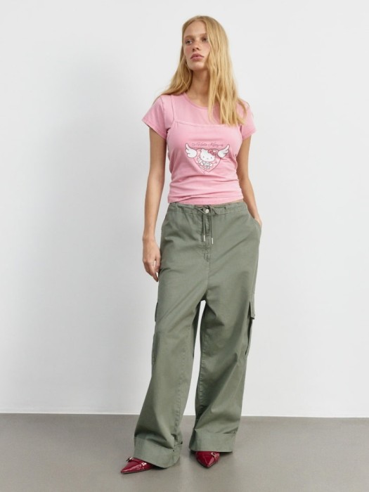 футболка с майкой на бретелях из линейки  young от бренда sela вид слева