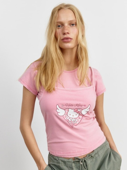 футболка с майкой на бретелях из линейки  young из россии вид сбоку