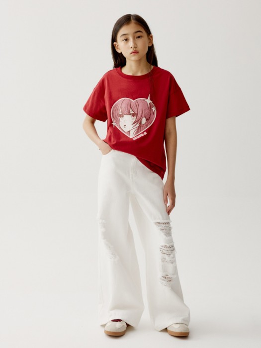 футболка с принтом аниме для девочек от бренда sela вид слева