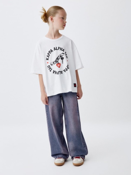 футболка с принтом для девочек от бренда sela вид слева