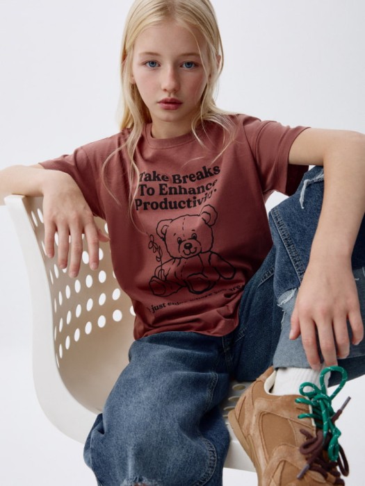 футболка с принтом для девочек из хлопка спереди