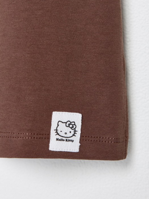 футболка с принтом hello kitty для девочек из хлопка спереди