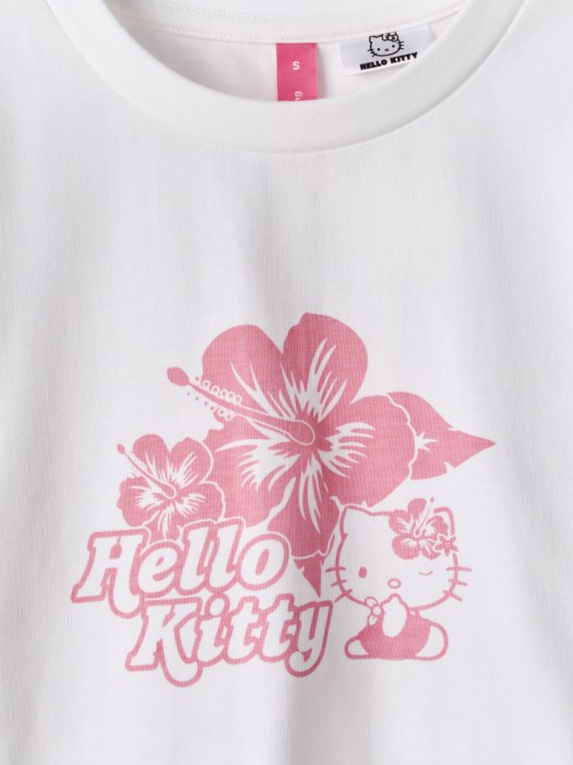 футболка с принтом hello kitty из  young из хлопка спереди