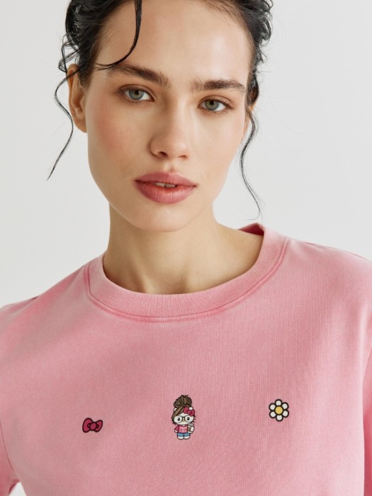 футболка с принтом hello kitty с кислотной стиркой по цене 2599 руб вид справа