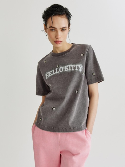 футболка с принтом hello kitty с кислотной стиркой 4610517671967 фотография