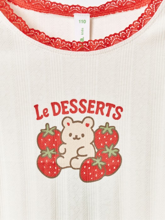 футболка с принтом и кружевом для девочек от бренда sela вид слева