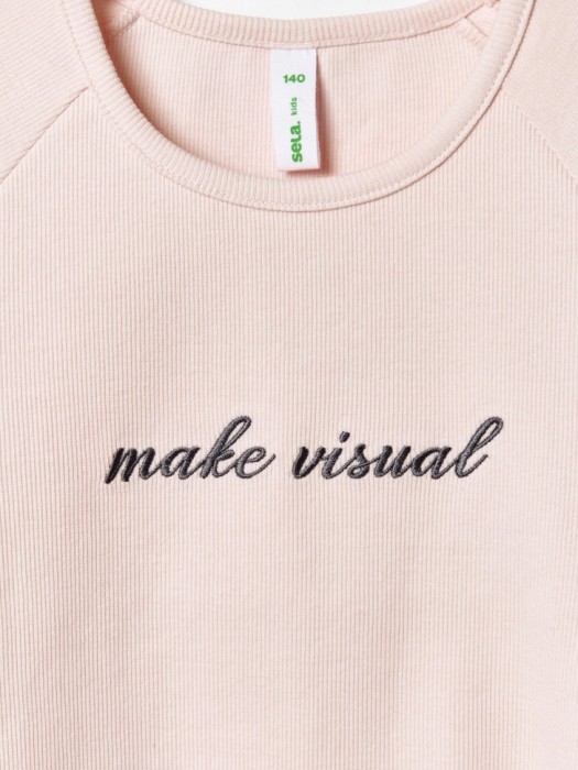 футболка с принтом и шнуровкой для девочек из россии вид сбоку