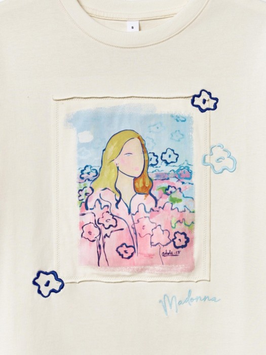 футболка с принтом из коллекции art people с адель левитовой из хлопка спереди