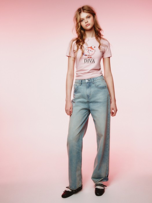 футболка с принтом  young x смешарики от бренда sela вид слева